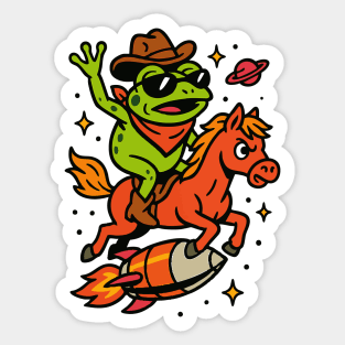Space Frog Rides Again Sticker